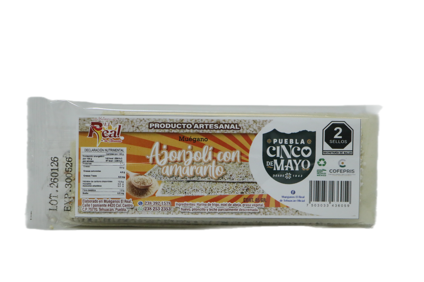 Caja El Real Muegano Con Ajonjoli Y Amaranto 45Gr