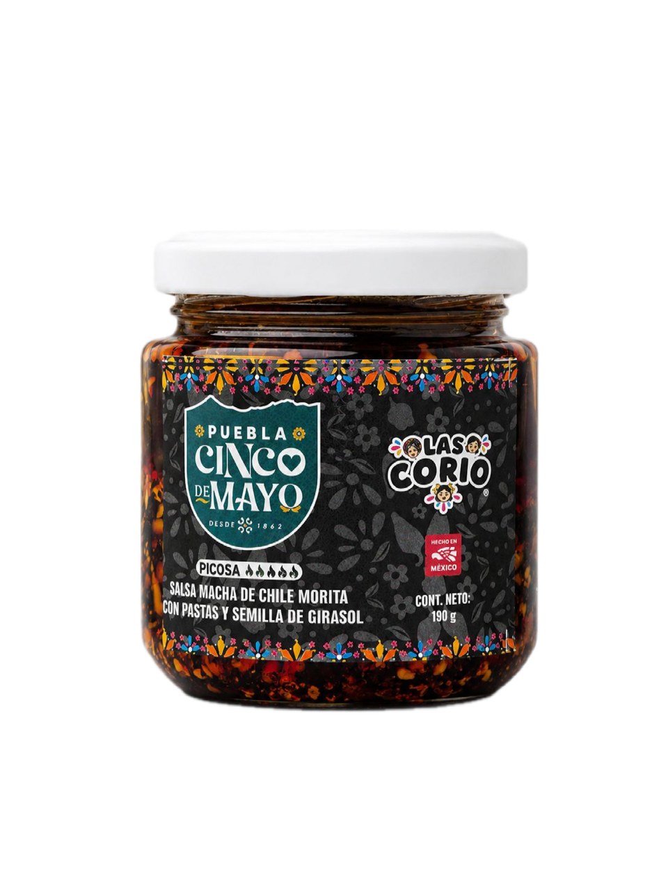 Las Corio Negro Frasco de Vidrio 190g