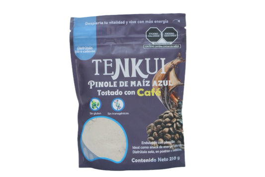 Tenkui Pinole De Maiz Azul Tostado Con Cafe 250g