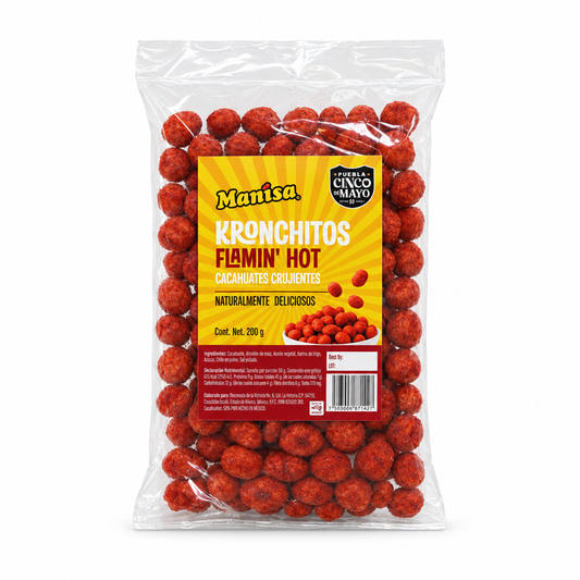 Manisa Cacahuate Kronchito Sabor Flamin Hot 200 Gr